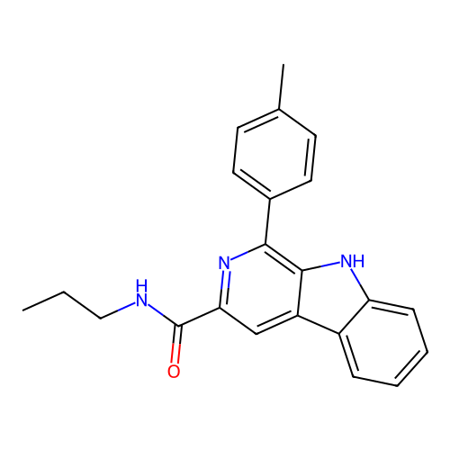 1-(4-methylphenyl)-N-propyl-9H-beta-carboline-3-carboxamide structure