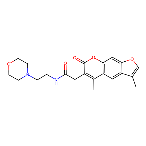 2-(3,5-dimethyl-7-oxo-7H-furo[3,2-g]chromen-6-yl)-N-(2-morpholinoethyl)acetamide structure