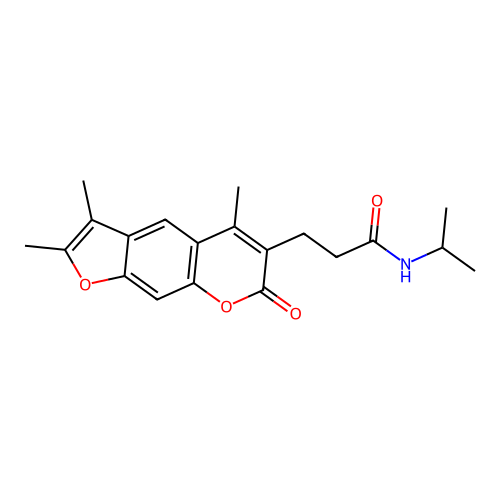 N-isopropyl-3-(2,3,5-trimethyl-7-oxo-7H-furo[3,2-g]chromen-6-yl)propanamide structure