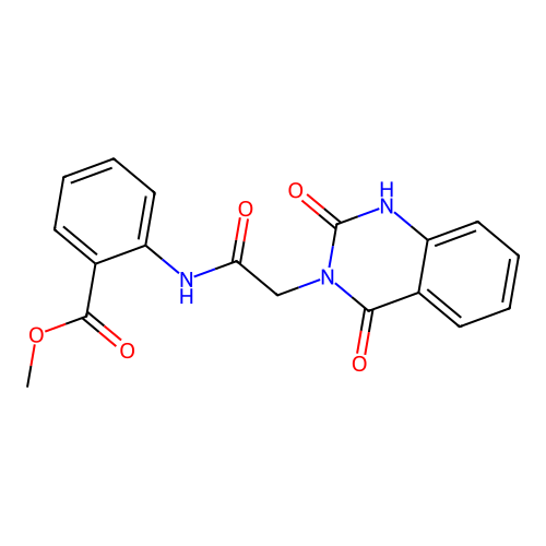 methyl 2-(2-(2,4-dioxo-1,2-dihydroquinazolin-3(4H)-yl)acetamido)benzoate structure