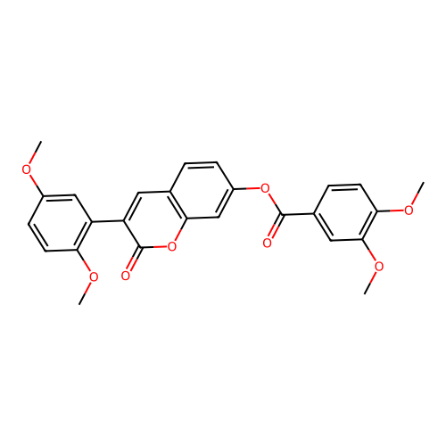 3-(2,5-dimethoxyphenyl)-2-oxo-2H-chromen-7-yl 3,4-dimethoxybenzoate structure