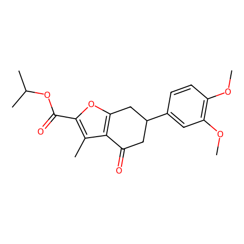 isopropyl 6-(3,4-dimethoxyphenyl)-3-methyl-4-oxo-4,5,6,7-tetrahydrobenzofuran-2-carboxylate structure
