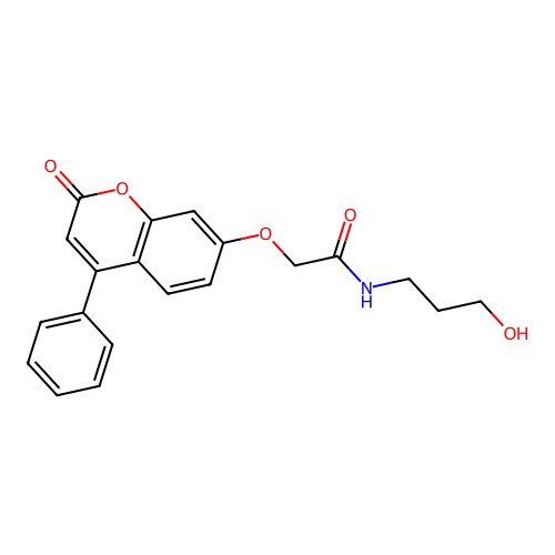 N-(3-hydroxypropyl)-2-((2-oxo-4-phenyl-2H-chromen-7-yl)oxy)acetamide structure