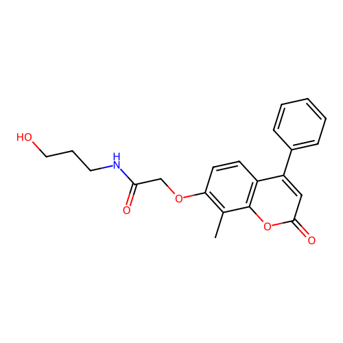 N-(3-hydroxypropyl)-2-((8-methyl-2-oxo-4-phenyl-2H-chromen-7-yl)oxy)acetamide structure