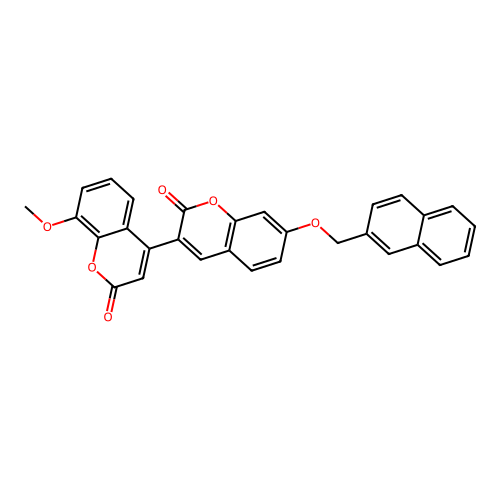 8'-methoxy-7-(naphthalen-2-ylmethoxy)-2H,2'H-[3,4'-bichromene]-2,2'-dione structure