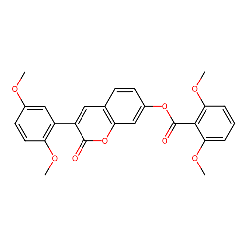3-(2,5-dimethoxyphenyl)-2-oxo-2H-chromen-7-yl 2,6-dimethoxybenzoate structure