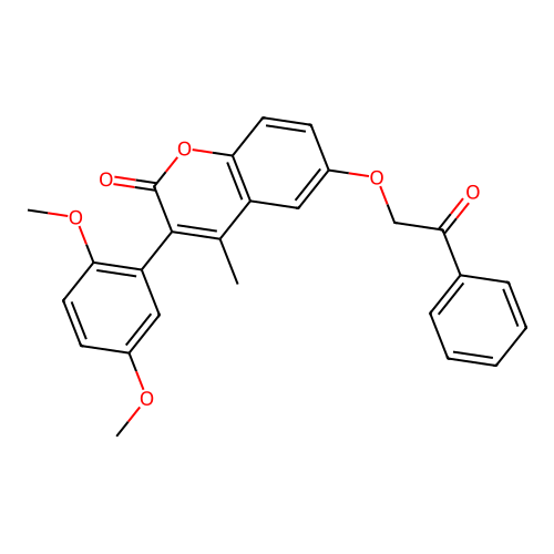 3-(2,5-dimethoxyphenyl)-4-methyl-6-(2-oxo-2-phenylethoxy)-2H-chromen-2-one structure