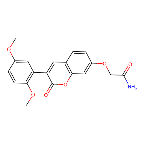 2-((3-(2,5-dimethoxyphenyl)-2-oxo-2H-chromen-7-yl)oxy)acetamide structure