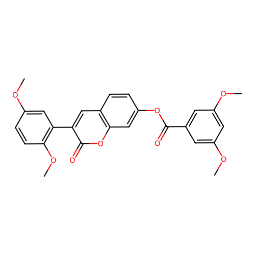 3-(2,5-dimethoxyphenyl)-2-oxo-2H-chromen-7-yl 3,5-dimethoxybenzoate structure