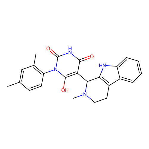 3-(2,4-dimethylphenyl)-6-hydroxy-5-(2-methyl-2,3,4,9-tetrahydro-1H-pyrido[3,4-b]indol-1-yl)pyrimidine-2,4(1H,3H)-dione structure