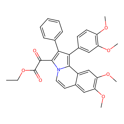 ethyl [1-(3,4-dimethoxyphenyl)-8,9-dimethoxy-2-phenylpyrrolo[2,1-a]isoquinolin-3-yl](oxo)acetate structure