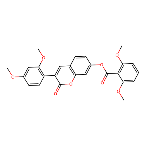 3-(2,4-dimethoxyphenyl)-2-oxo-2H-chromen-7-yl 2,6-dimethoxybenzoate structure
