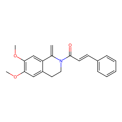 (E)-1-(6,7-dimethoxy-1-methylidene-3,4-dihydroisoquinolin-2-yl)-3-phenylprop-2-en-1-one structure