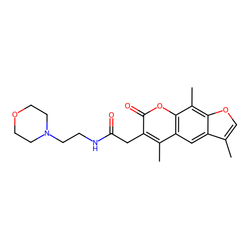 N-(2-morpholinoethyl)-2-(3,5,9-trimethyl-7-oxo-7H-furo[3,2-g]chromen-6-yl)acetamide structure