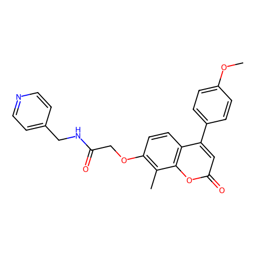 2-((4-(4-methoxyphenyl)-8-methyl-2-oxo-2H-chromen-7-yl)oxy)-N-(pyridin-4-ylmethyl)acetamide structure