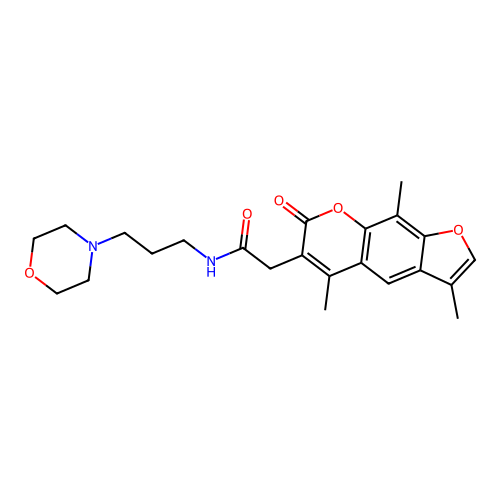 N-(3-morpholinopropyl)-2-(3,5,9-trimethyl-7-oxo-7H-furo[3,2-g]chromen-6-yl)acetamide structure
