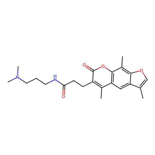 N-(3-(dimethylamino)propyl)-3-(3,5,9-trimethyl-7-oxo-7H-furo[3,2-g]chromen-6-yl)propanamide structure