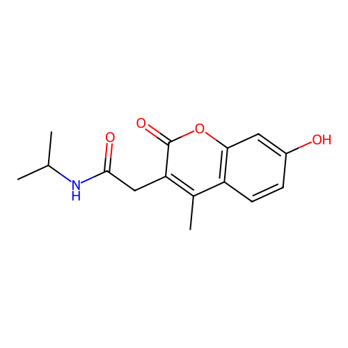 2-(7-hydroxy-4-methyl-2-oxo-2H-chromen-3-yl)-N-isopropylacetamide structure