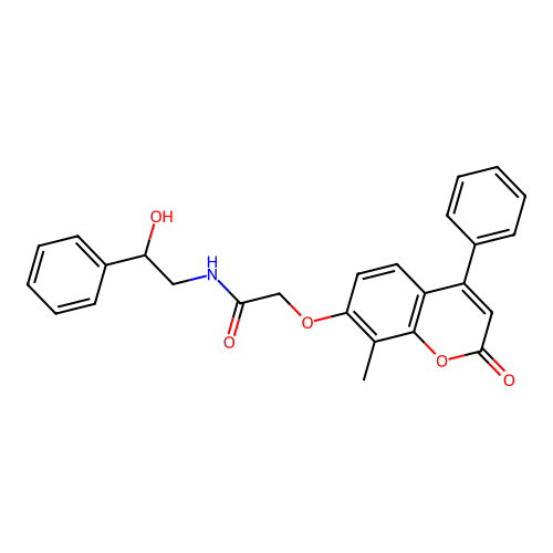 N-(2-hydroxy-2-phenylethyl)-2-((8-methyl-2-oxo-4-phenyl-2H-chromen-7-yl)oxy)acetamide structure