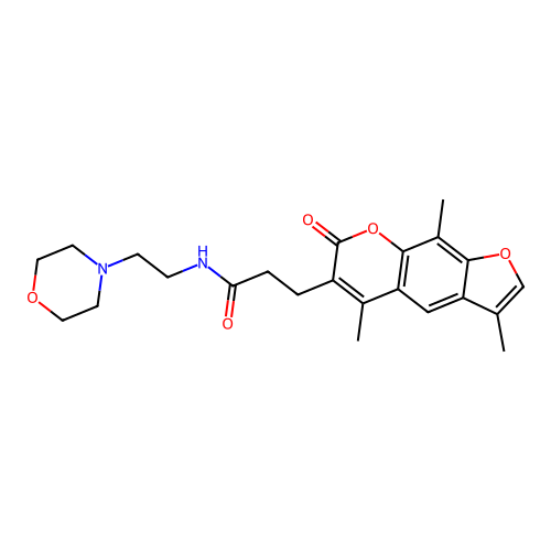 N-(2-morpholinoethyl)-3-(3,5,9-trimethyl-7-oxo-7H-furo[3,2-g]chromen-6-yl)propanamide structure