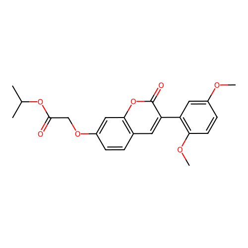 Methylethyl 2-[3-(2,5-dimethoxyphenyl)-2-oxochromen-7-yloxy]acetate structure