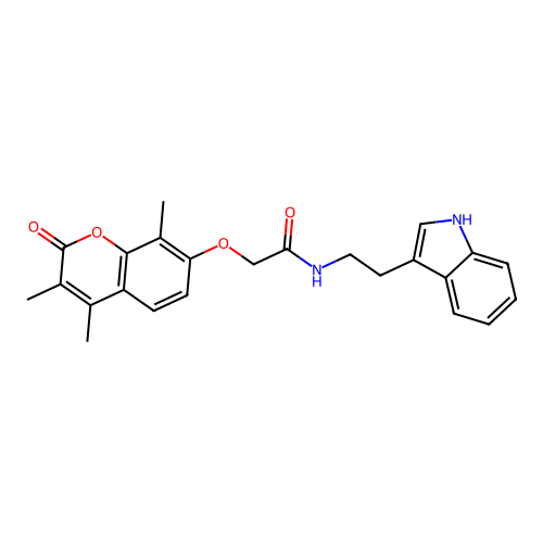 N-(2-(1H-indol-3-yl)ethyl)-2-((3,4,8-trimethyl-2-oxo-2H-chromen-7-yl)oxy)acetamide structure