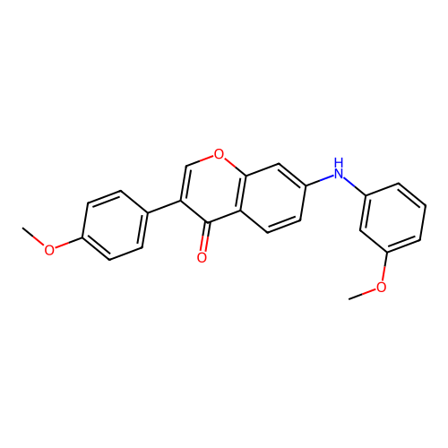 3-(4-methoxyphenyl)-7-((3-methoxyphenyl)amino)-4H-chromen-4-one structure