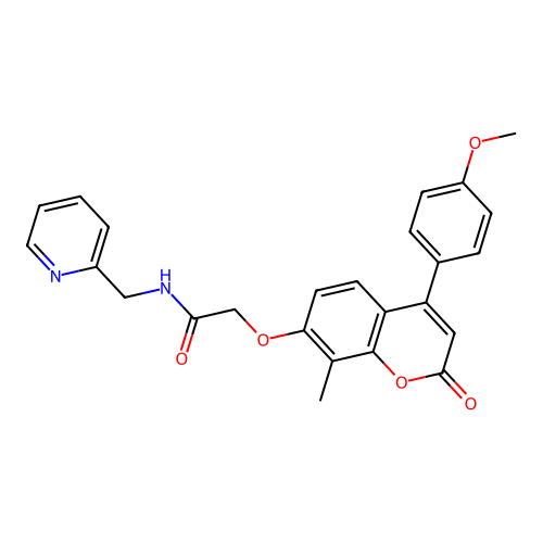 2-((4-(4-methoxyphenyl)-8-methyl-2-oxo-2H-chromen-7-yl)oxy)-N-(pyridin-2-ylmethyl)acetamide structure