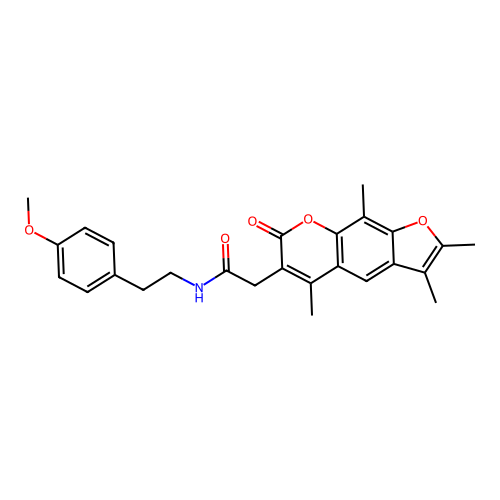 N-(4-methoxyphenethyl)-2-(2,3,5,9-tetramethyl-7-oxo-7H-furo[3,2-g]chromen-6-yl)acetamide structure