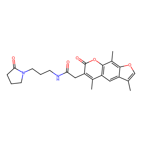 N-(3-(2-oxopyrrolidin-1-yl)propyl)-2-(3,5,9-trimethyl-7-oxo-7H-furo[3,2-g]chromen-6-yl)acetamide structure