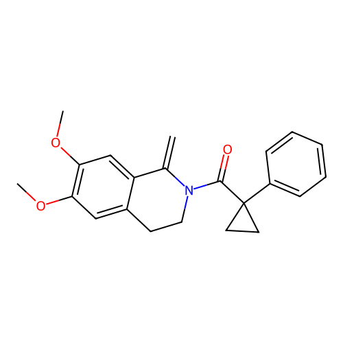 (6,7-dimethoxy-1-methylene-3,4-dihydroisoquinolin-2(1H)-yl)(1-phenylcyclopropyl)methanone structure