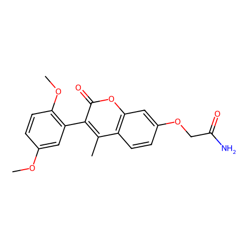 2-((3-(2,5-dimethoxyphenyl)-4-methyl-2-oxo-2H-chromen-7-yl)oxy)acetamide structure