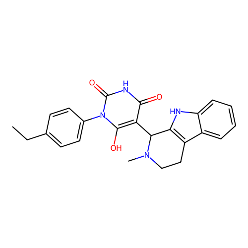 3-(4-ethylphenyl)-6-hydroxy-5-(2-methyl-2,3,4,9-tetrahydro-1H-pyrido[3,4-b]indol-1-yl)pyrimidine-2,4(1H,3H)-dione structure