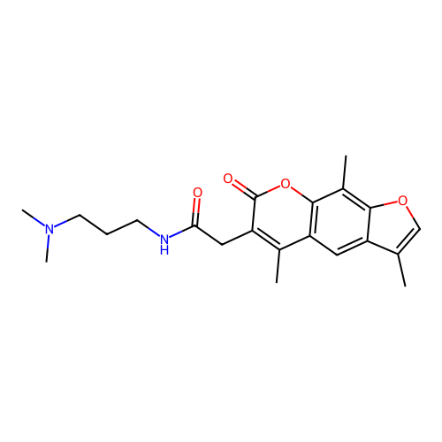 N-(3-(dimethylamino)propyl)-2-(3,5,9-trimethyl-7-oxo-7H-furo[3,2-g]chromen-6-yl)acetamide structure