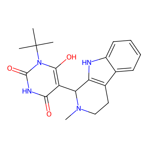 3-(tert-butyl)-6-hydroxy-5-(2-methyl-2,3,4,9-tetrahydro-1H-pyrido[3,4-b]indol-1-yl)pyrimidine-2,4(1H,3H)-dione structure