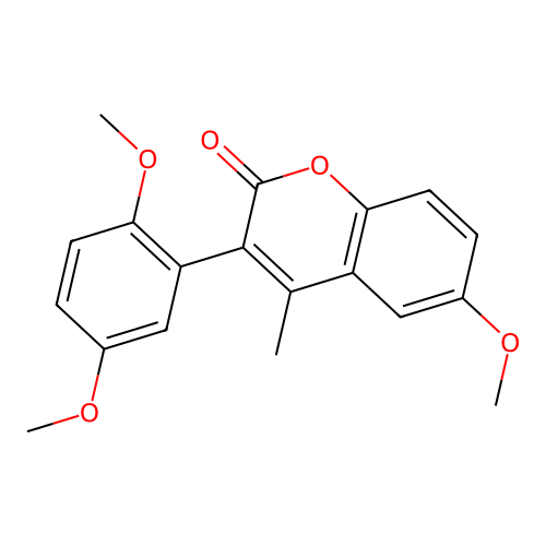 3-(2,5-dimethoxyphenyl)-6-methoxy-4-methyl-2H-chromen-2-one structure