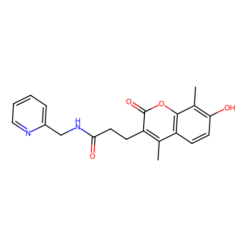 3-(7-hydroxy-4,8-dimethyl-2-oxo-2H-chromen-3-yl)-N-(pyridin-2-ylmethyl)propanamide structure