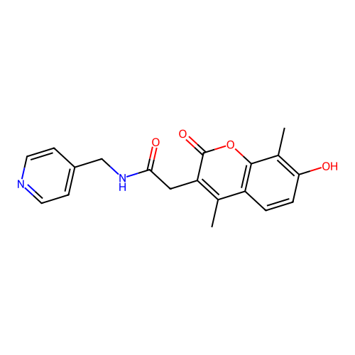 2-(7-hydroxy-4,8-dimethyl-2-oxo-2H-chromen-3-yl)-N-(pyridin-4-ylmethyl)acetamide structure
