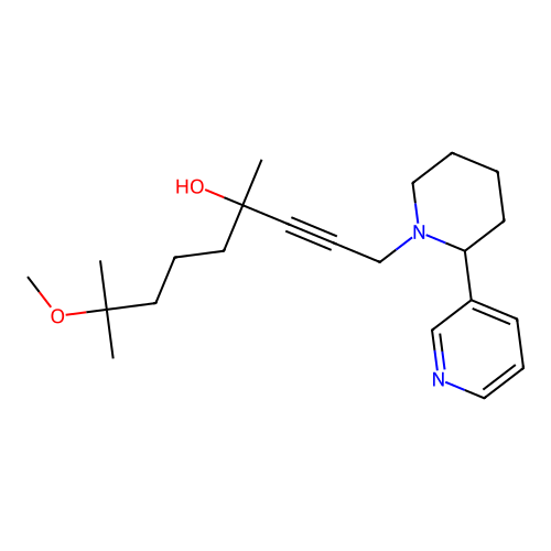 8-Methoxy-4,8-dimethyl-1-(2-(pyridin-3-yl)piperidin-1-yl)non-2-yn-4-ol structure