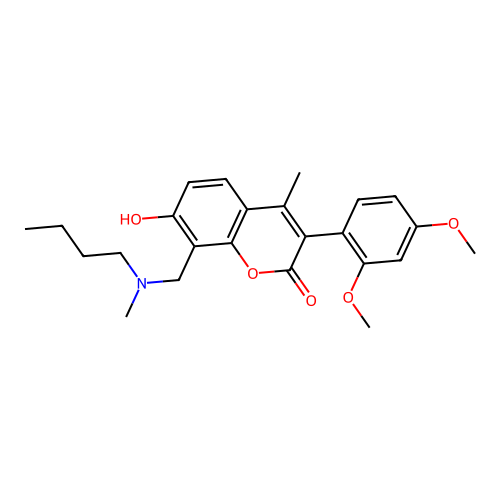 3-(2,4-dimethoxyphenyl)-8-[(butylmethylamino)methyl]-7-hydroxy-4-methylchromen -2-one structure
