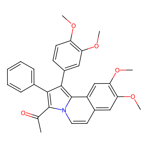 1-[1-(3,4-dimethoxyphenyl)-8,9-dimethoxy-2-phenylpyrrolo[2,1-a]isoquinolin-3-yl]ethanone structure