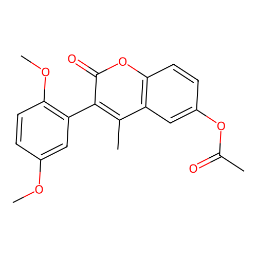 3-(2,5-dimethoxyphenyl)-4-methyl-2-oxo-2H-chromen-6-yl acetate structure
