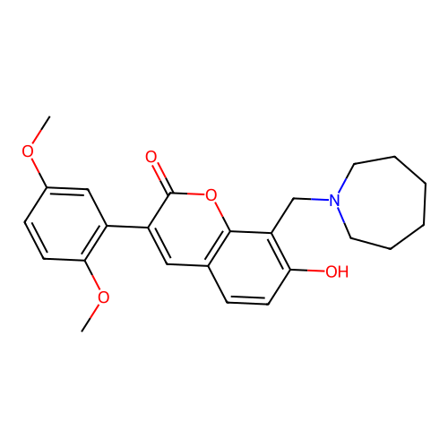 8-(azepan-1-ylmethyl)-3-(2,5-dimethoxyphenyl)-7-hydroxy-2H-chromen-2-one structure