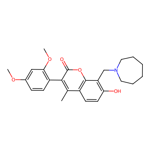 8-(azepan-1-ylmethyl)-3-(2,4-dimethoxyphenyl)-7-hydroxy-4-methyl-2H-chromen-2-one structure