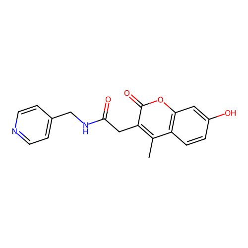 2-(7-hydroxy-4-methyl-2-oxo-2H-chromen-3-yl)-N-(pyridin-4-ylmethyl)acetamide structure