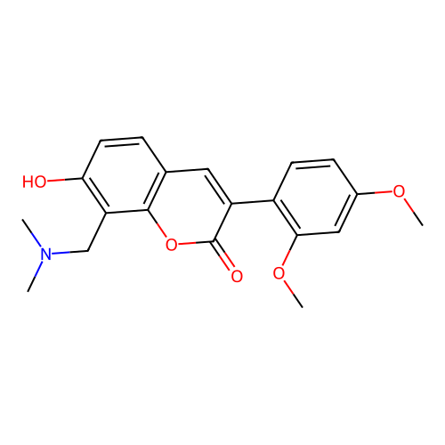 3-(2,4-dimethoxyphenyl)-8-((dimethylamino)methyl)-7-hydroxy-2H-chromen-2-one structure