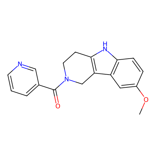 (8-methoxy-3,4-dihydro-1H-pyrido[4,3-b]indol-2(5H)-yl)(pyridin-3-yl)methanone structure