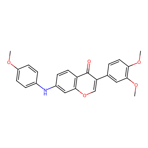 3-(3,4-dimethoxyphenyl)-7-((4-methoxyphenyl)amino)-4H-chromen-4-one structure