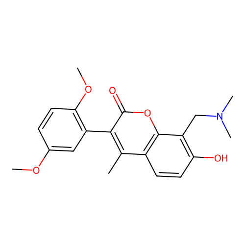 3-(2,5-dimethoxyphenyl)-8-((dimethylamino)methyl)-7-hydroxy-4-methyl-2H-chromen-2-one structure