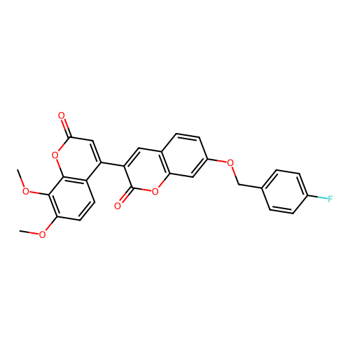 7-((4-fluorobenzyl)oxy)-7',8'-dimethoxy-2H,2'H-[3,4'-bichromene]-2,2'-dione structure